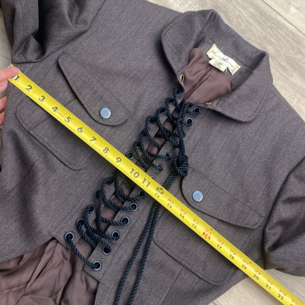 Vintage Karl Lagerfeld Collection Runway Jacket Lace‎ Up Brown Wool - Picture 16 of 16